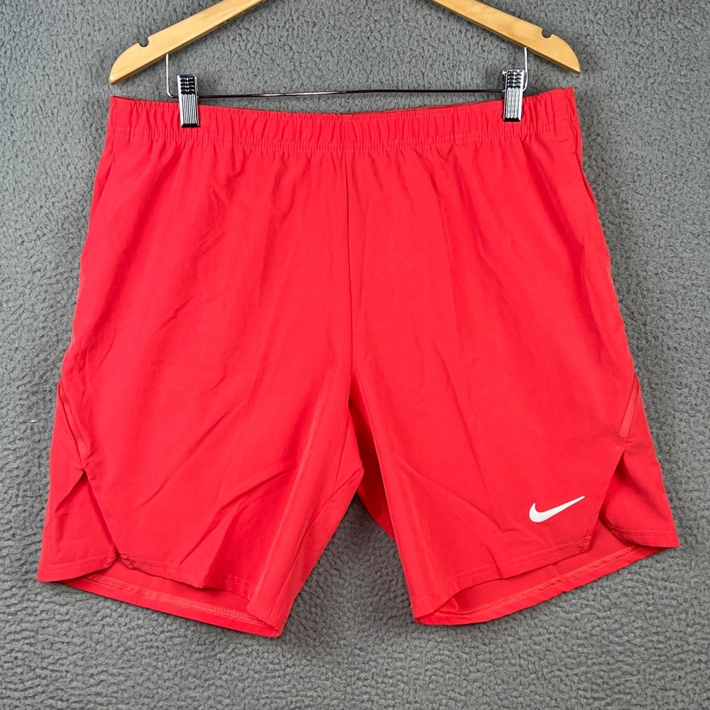 Nike Court Dri-FIT Mens Ember Glow Flex Ace Tennis Shorts 887515-850 Size Large